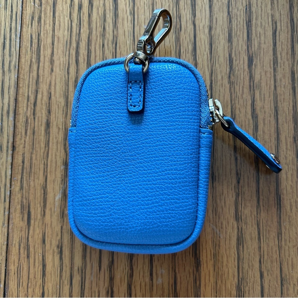 Karl Lagerfeld Blue Pebbled Faux Leather Zip Wallet Coin Purse - Picture 2 of 8